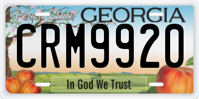 GA license plate CRM9920