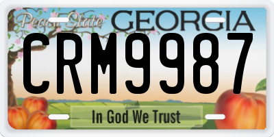 GA license plate CRM9987