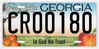 GA license plate CRO0180