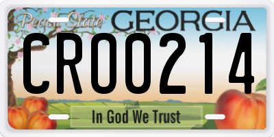 GA license plate CRO0214