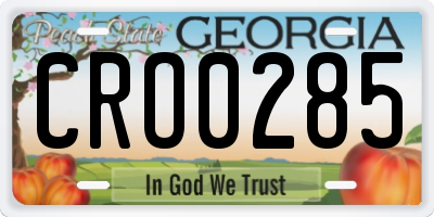 GA license plate CRO0285