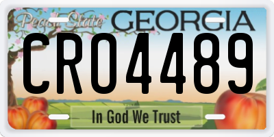 GA license plate CRO4489