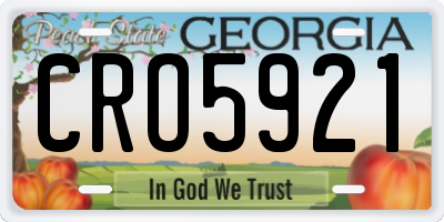 GA license plate CRO5921