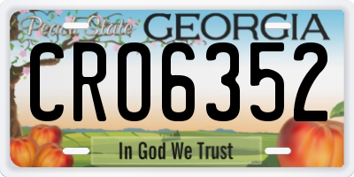 GA license plate CRO6352