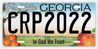 GA license plate CRP2022