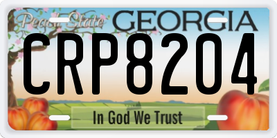 GA license plate CRP8204