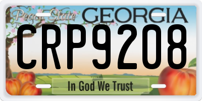 GA license plate CRP9208