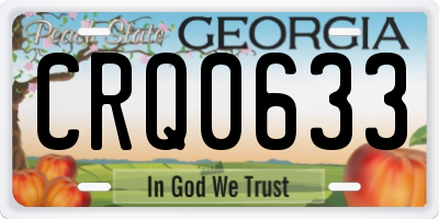 GA license plate CRQ0633