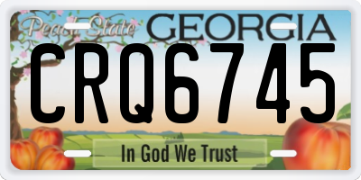 GA license plate CRQ6745