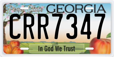 GA license plate CRR7347