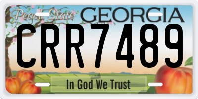 GA license plate CRR7489