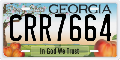 GA license plate CRR7664