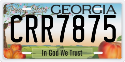 GA license plate CRR7875