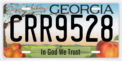 GA license plate CRR9528