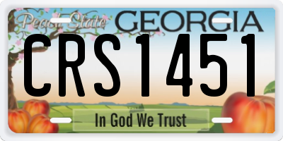 GA license plate CRS1451