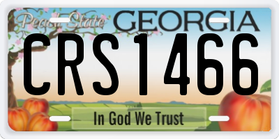 GA license plate CRS1466