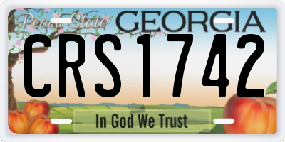 GA license plate CRS1742