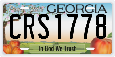 GA license plate CRS1778