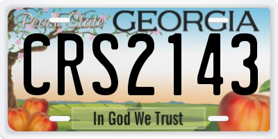 GA license plate CRS2143