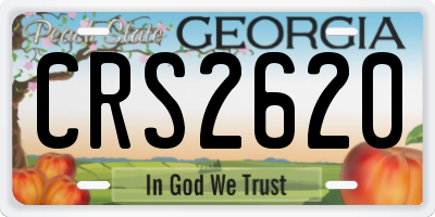 GA license plate CRS2620