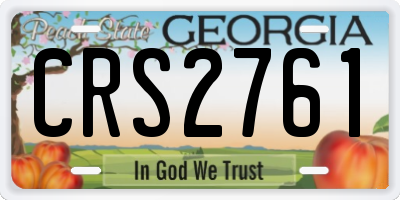 GA license plate CRS2761
