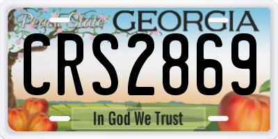 GA license plate CRS2869