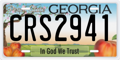 GA license plate CRS2941