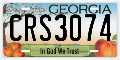 GA license plate CRS3074