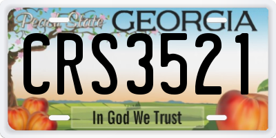 GA license plate CRS3521