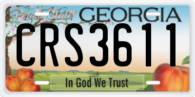 GA license plate CRS3611