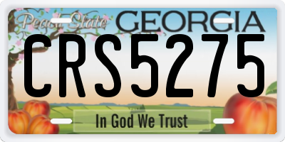GA license plate CRS5275