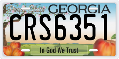 GA license plate CRS6351