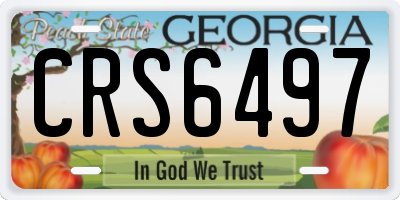 GA license plate CRS6497