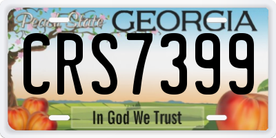 GA license plate CRS7399