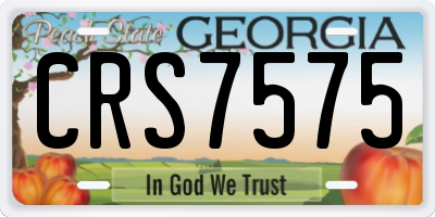 GA license plate CRS7575