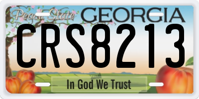 GA license plate CRS8213