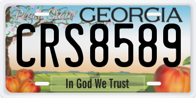 GA license plate CRS8589