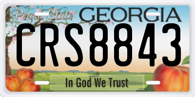 GA license plate CRS8843
