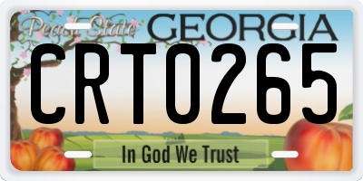 GA license plate CRT0265