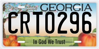 GA license plate CRT0296