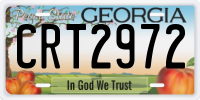 GA license plate CRT2972