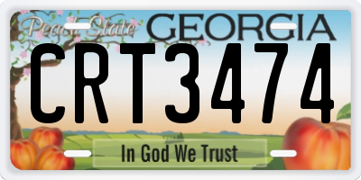 GA license plate CRT3474