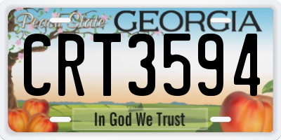 GA license plate CRT3594
