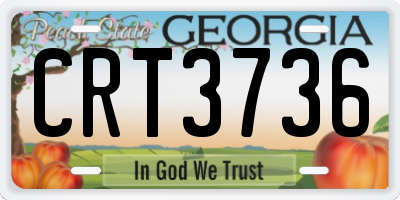 GA license plate CRT3736