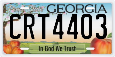 GA license plate CRT4403