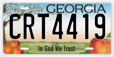 GA license plate CRT4419