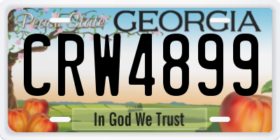 GA license plate CRW4899