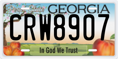 GA license plate CRW8907