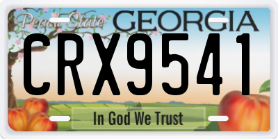 GA license plate CRX9541