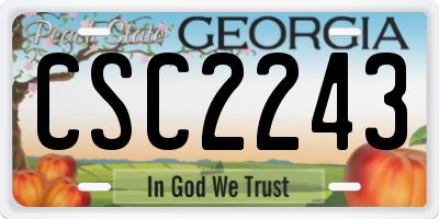 GA license plate CSC2243